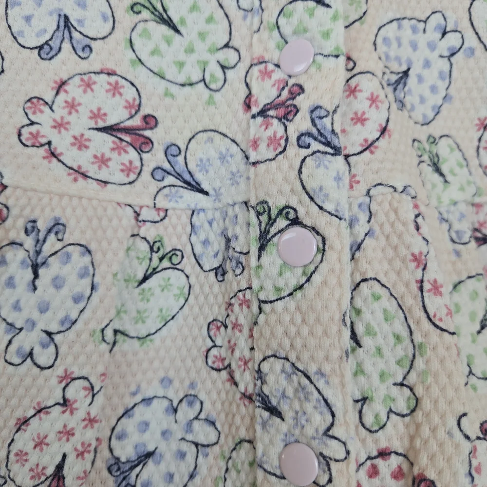Talbots Kids‎ Vtg Baby Girl Pink Multicolor Butterfly Peter Pan Collar Romper 6M